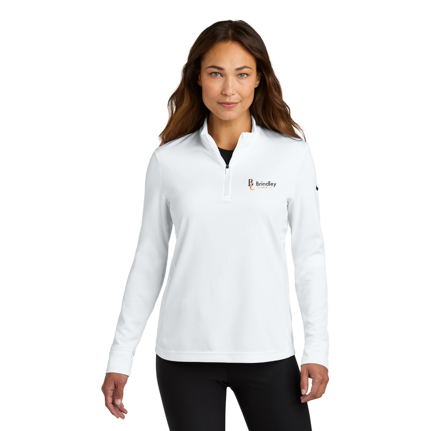Nike Women's Essential 1/2-Zip Cover-Up - Orange — model